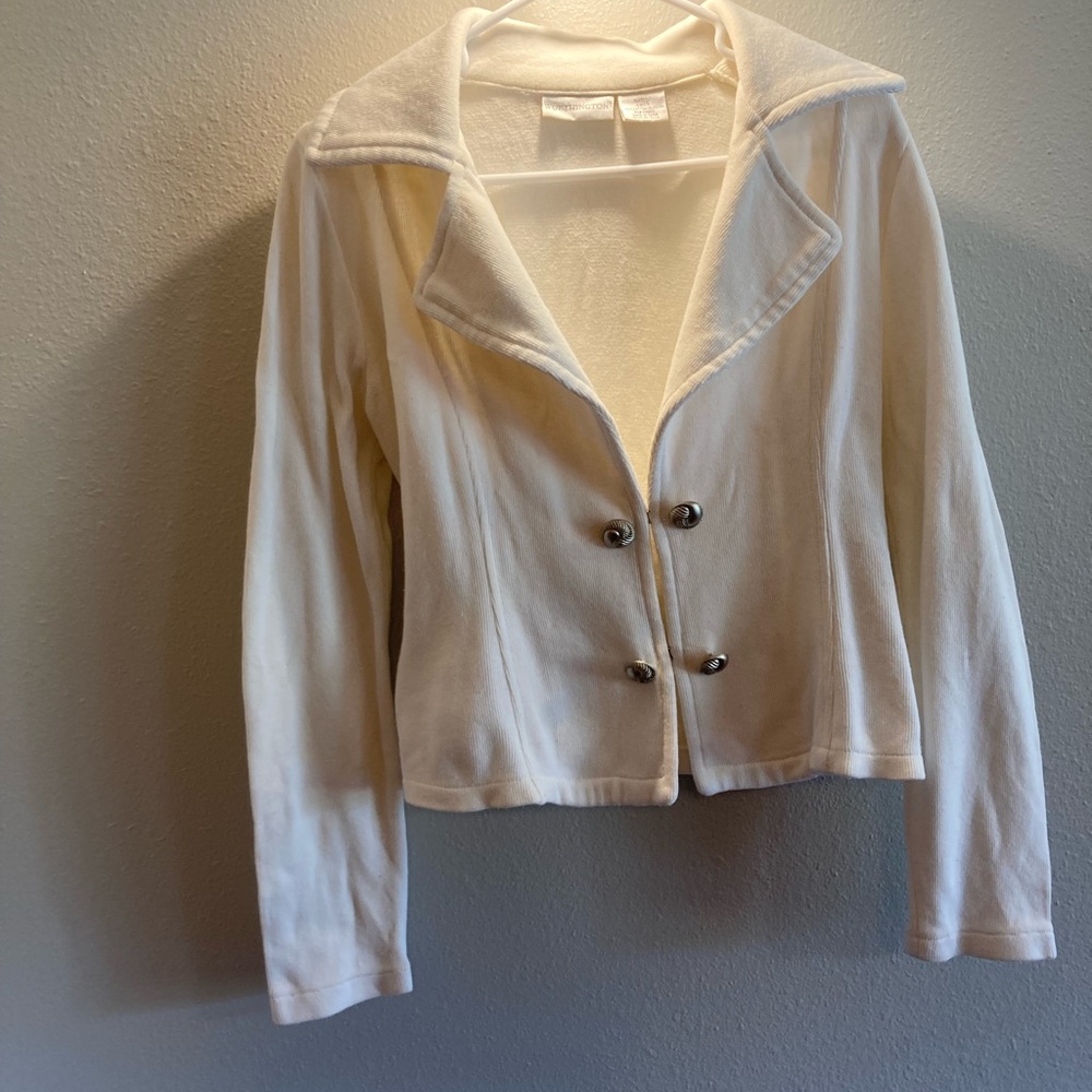 Worthington white cotton dress jacket